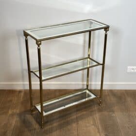 Maison Jansen Style Brass and Glass Console Table