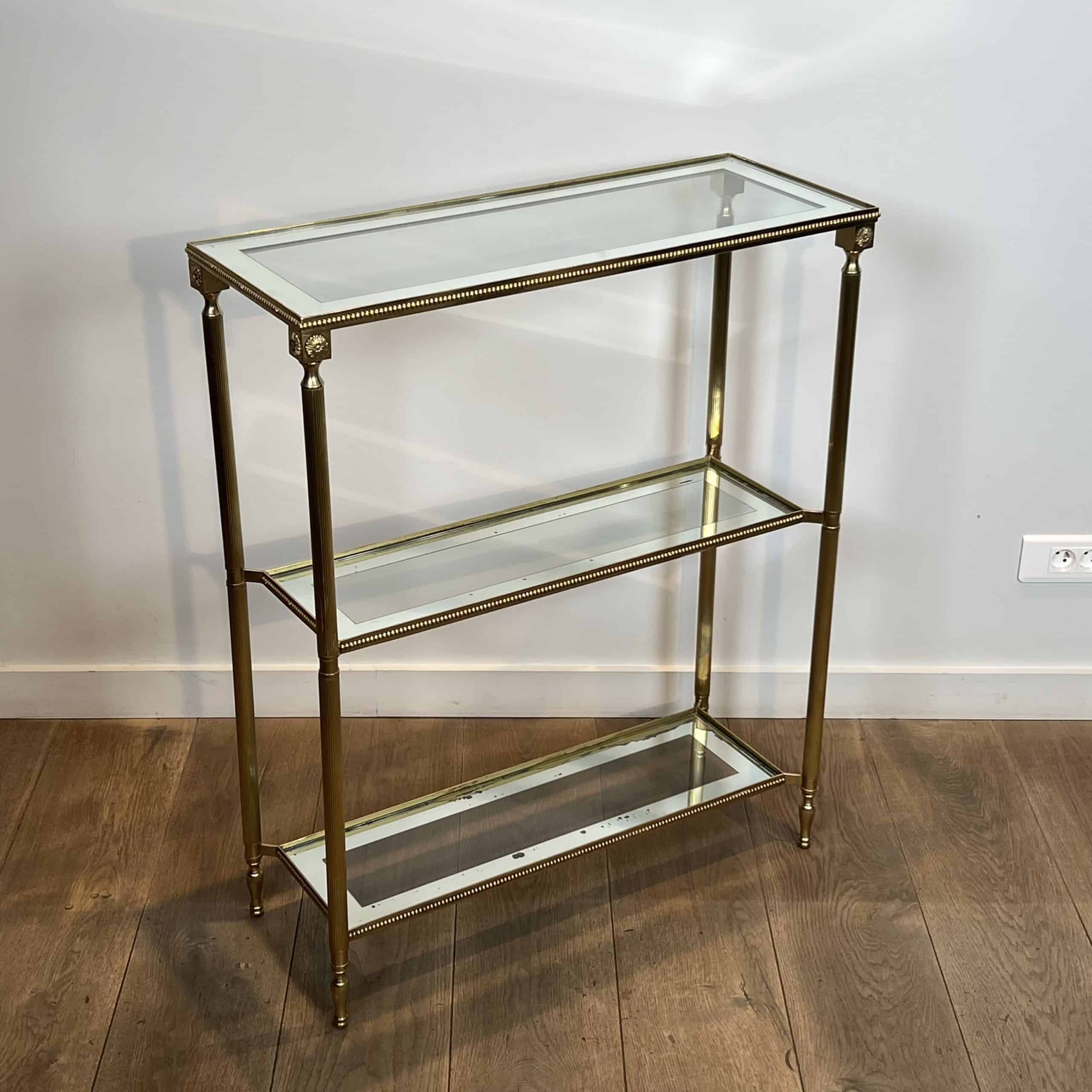 Maison Jansen Style Brass and Glass Console Table - Image 3