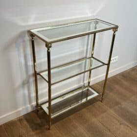 Maison Jansen Style Brass and Glass Console Table