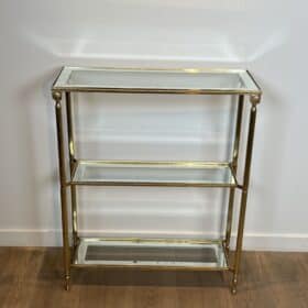 Maison Jansen Style Brass and Glass Console Table