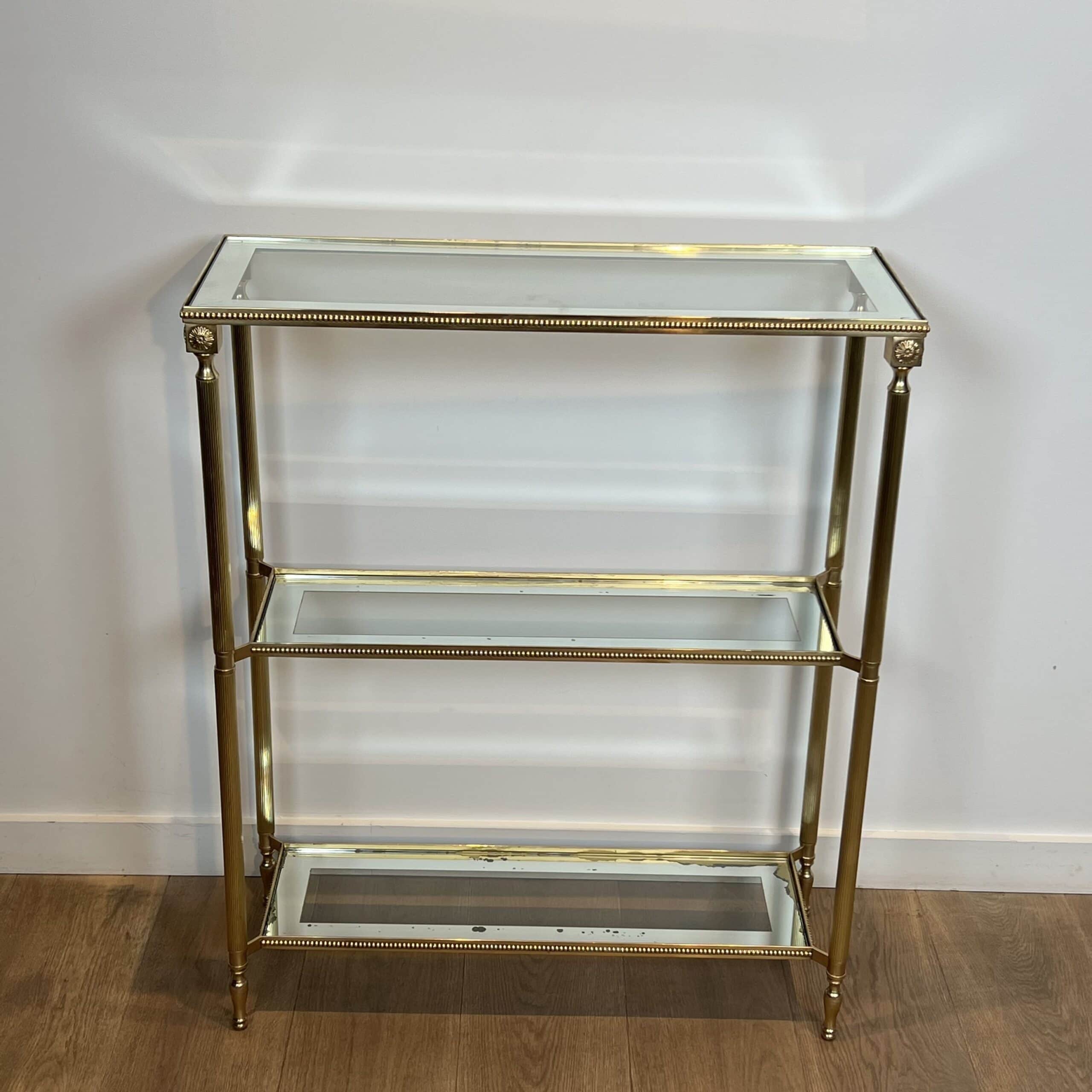 Maison Jansen Style Brass and Glass Console Table - Image 6