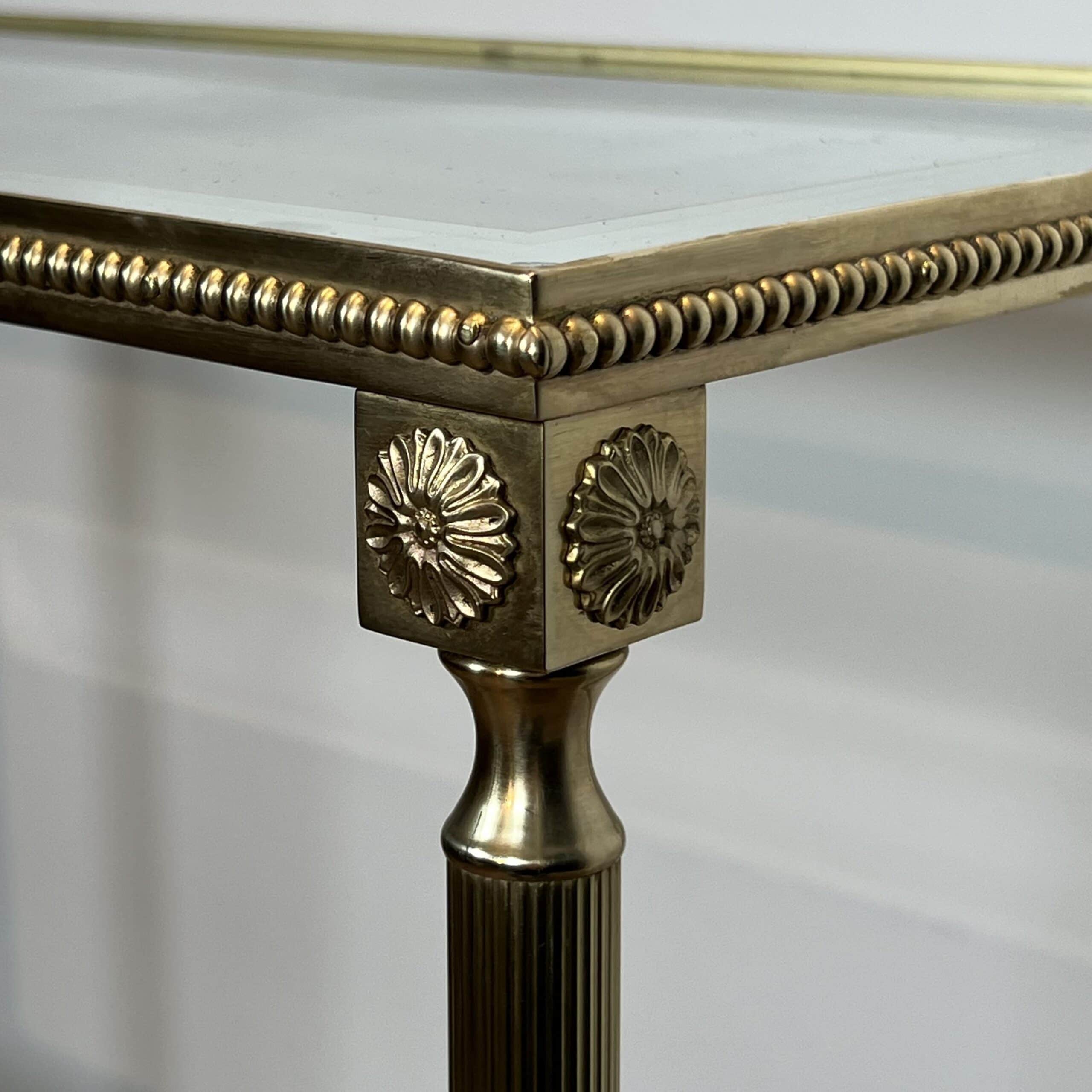 Maison Jansen Style Brass and Glass Console Table - Image 9