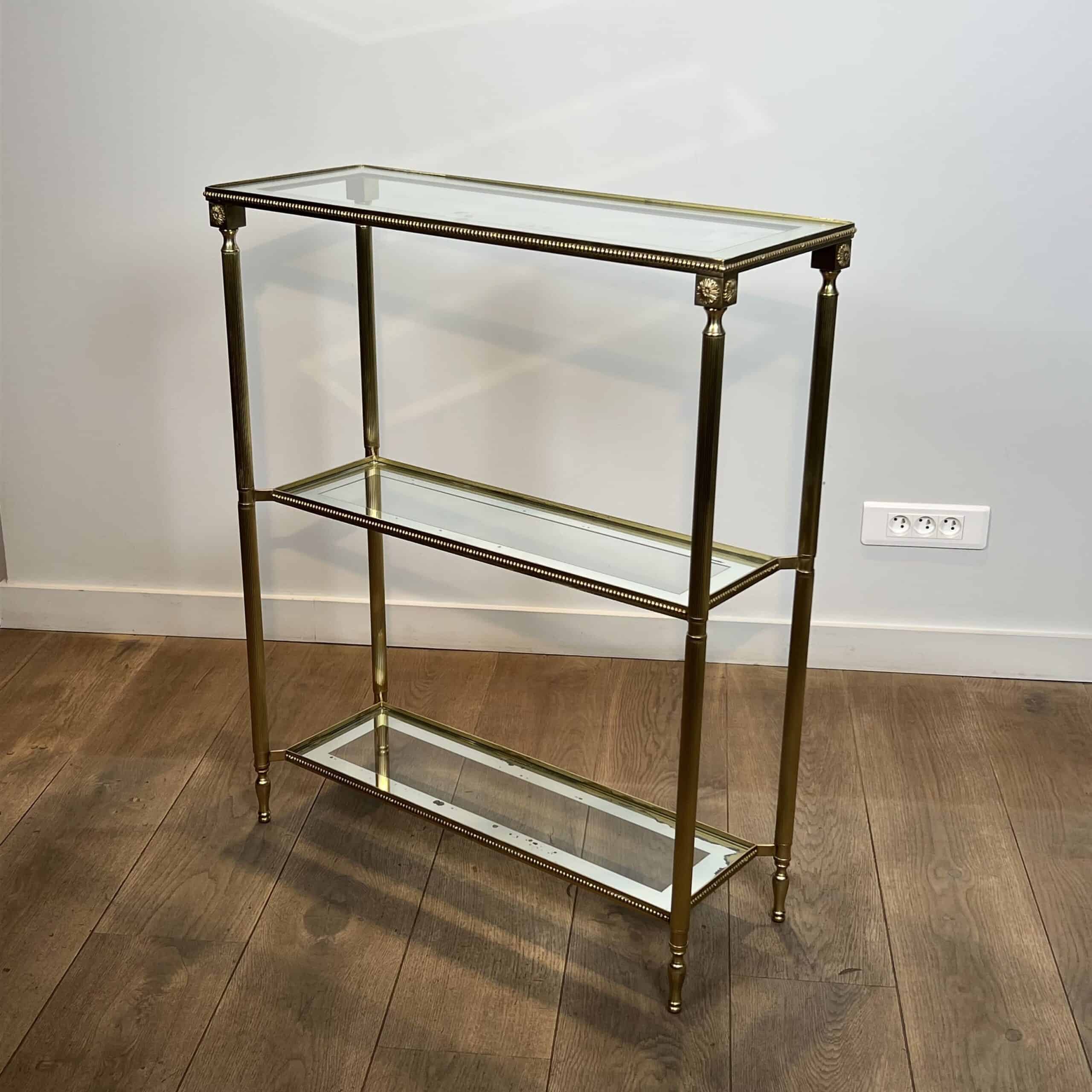 Maison Jansen Style Brass and Glass Console Table - Image 12