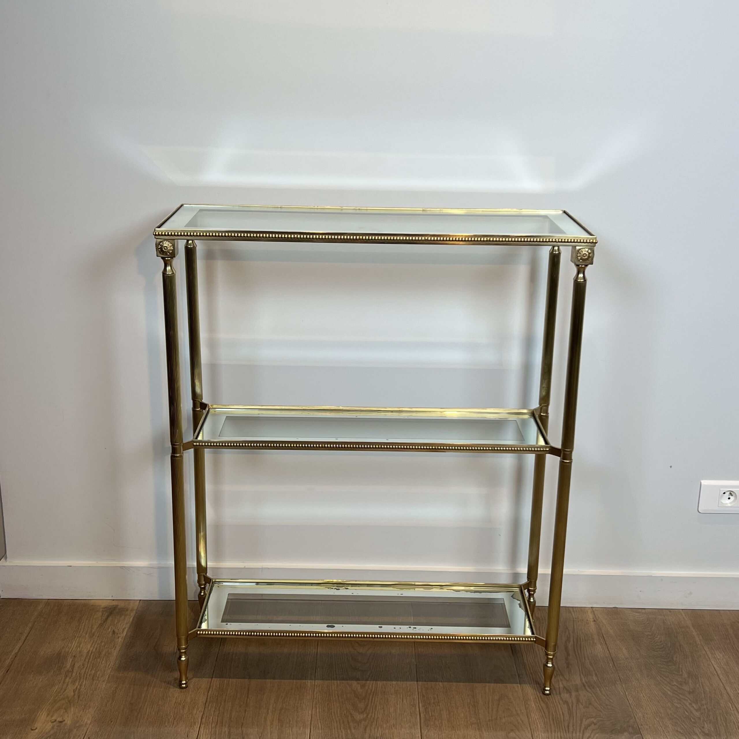 Maison Jansen Style Brass and Glass Console Table - Image 13