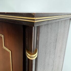 Pair of Maison Jansen Style Mahogany and Brass Side Cabinets