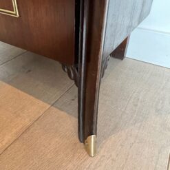 Pair of Maison Jansen Style Mahogany and Brass Side Cabinets - Leg Detail - Styylish