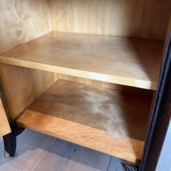 Pair of Maison Jansen Style Mahogany and Brass Side Cabinets - Interior Detail - Styylish