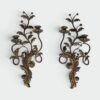 Pair of Italian Gilt Tole Acanthus Leaf Wall Sconces - Styylish