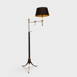 Maison Baguès Style Mahogany and Gilt Brass Floor Reading Lamp - Styylish