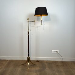 Maison Baguès Style Mahogany and Gilt Brass Floor Reading Lamp - View One - Styylish