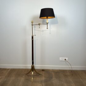 Maison Baguès Style Mahogany and Gilt Brass Floor Reading Lamp