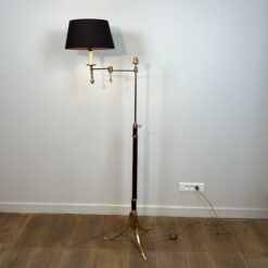Maison Baguès Style Mahogany and Gilt Brass Floor Reading Lamp - View Three - Styylish