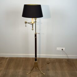Maison Baguès Style Mahogany and Gilt Brass Floor Reading Lamp - View Four - Styylish