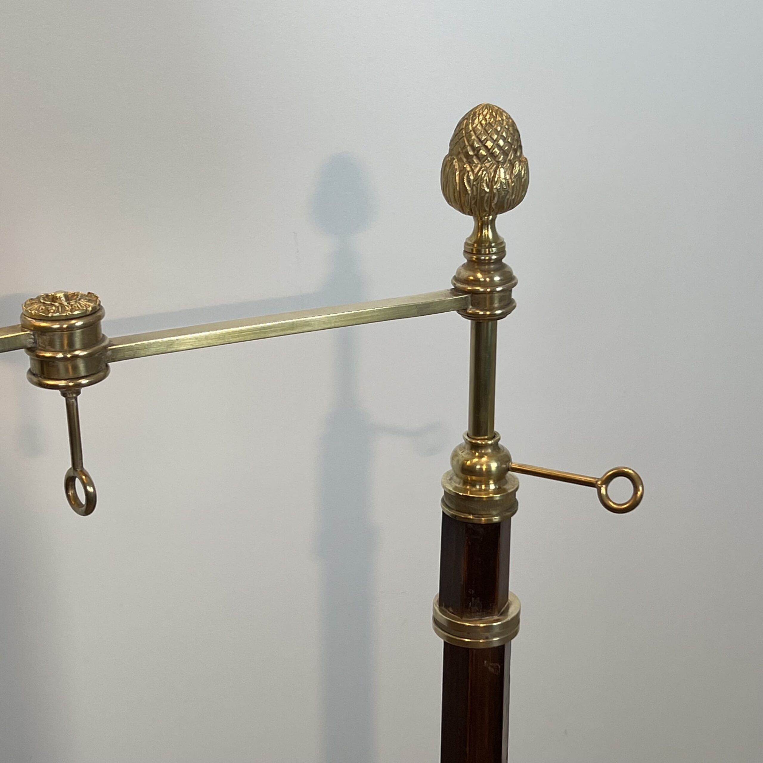 Maison Baguès Style Mahogany and Gilt Brass Floor Reading Lamp - Detail Two - Styylish