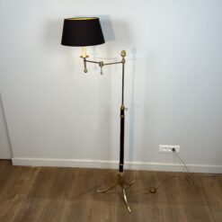 Maison Baguès Style Mahogany and Gilt Brass Floor Reading Lamp - View Five - Styylish