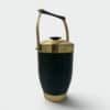 Italian 1960s Green Leather and Brass Ice Bucket - Styylish