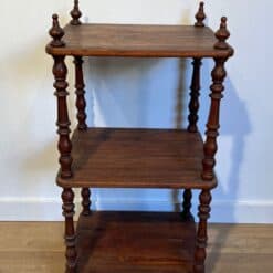French Napoleon III Pitch Pine Three-Tier Shelf - View One - Styylish