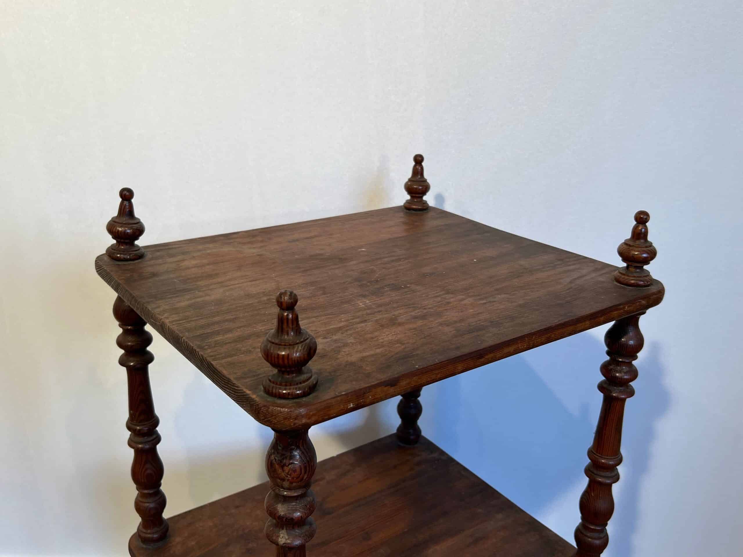 French Napoleon III Pitch Pine Three-Tier Shelf - Detail One - Styylish