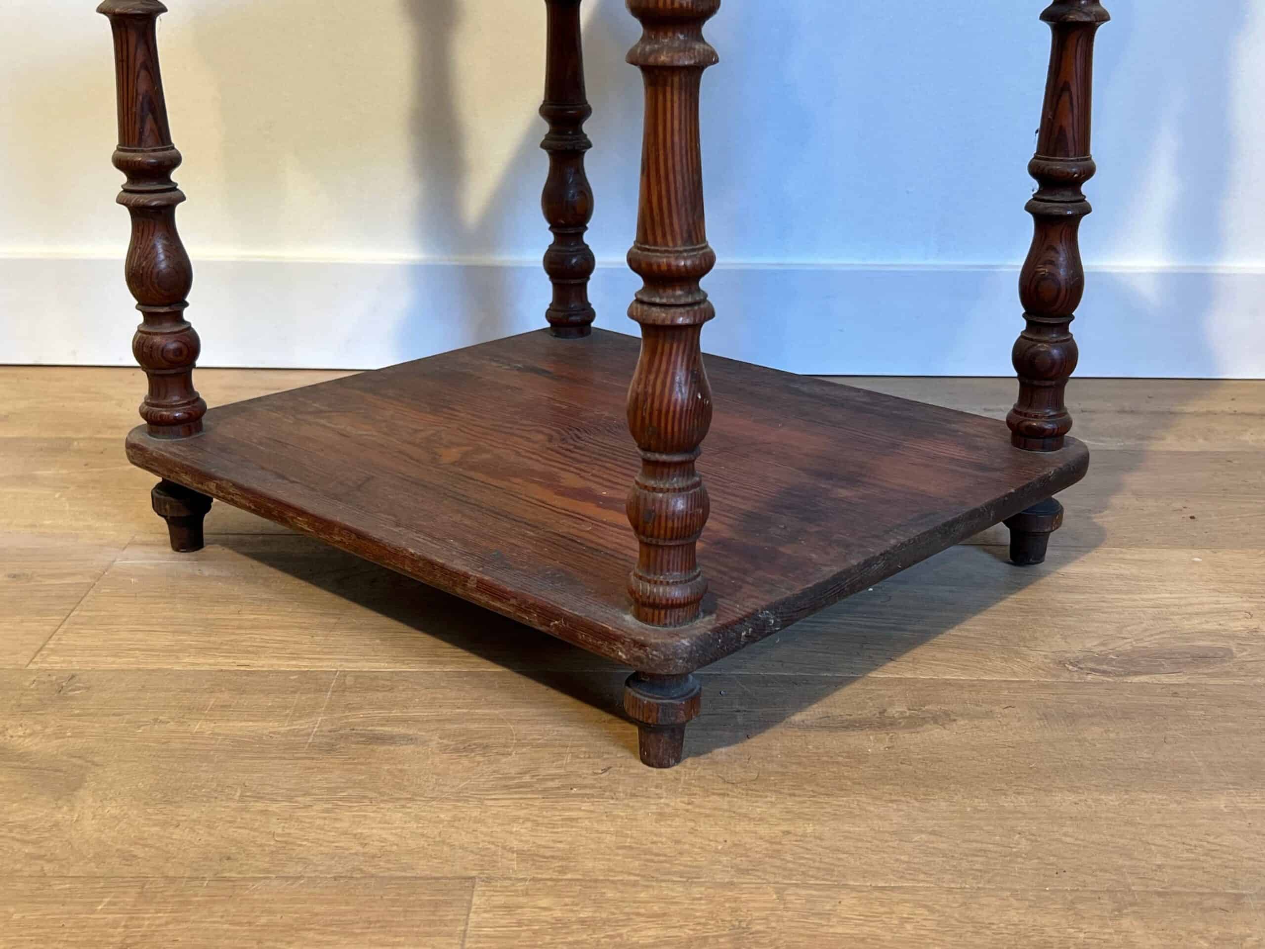 French Napoleon III Pitch Pine Three-Tier Shelf - Detail Five - Styylish