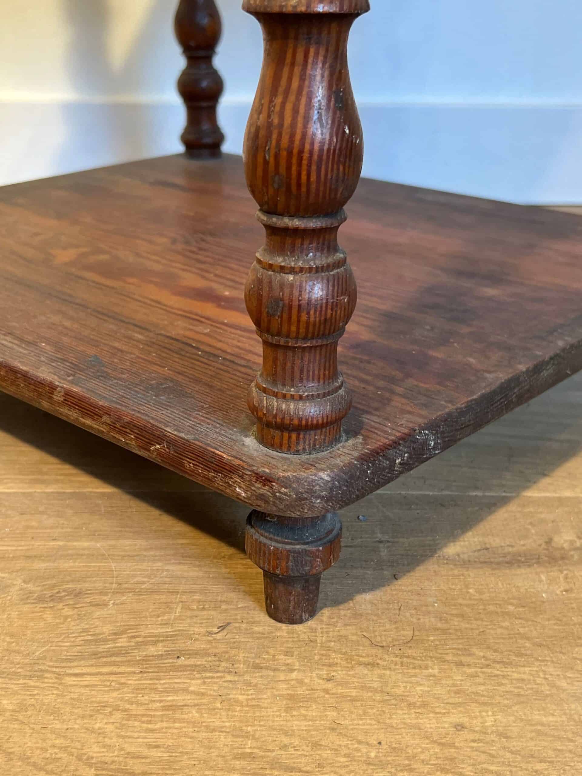 French Napoleon III Pitch Pine Three-Tier Shelf - Detail Six - Styylish