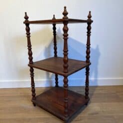French Napoleon III Pitch Pine Three-Tier Shelf - View Five - Styylish