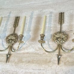 Pair of Lucien Gau Neoclassical Silvered Bronze Wall Sconces - View Two - Styylish