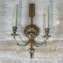 Pair of Lucien Gau Neoclassical Silvered Bronze Wall Sconces - View Four - Styylish