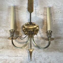 Pair of Lucien Gau Neoclassical Silvered Bronze Wall Sconces - View Six - Styylish