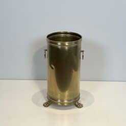 Antique Neoclassical Brass Umbrella Stand with Claw Feet - View One - Styylish