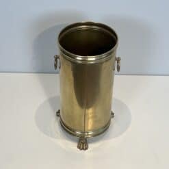 Antique Neoclassical Brass Umbrella Stand with Claw Feet - View Four - Styylish