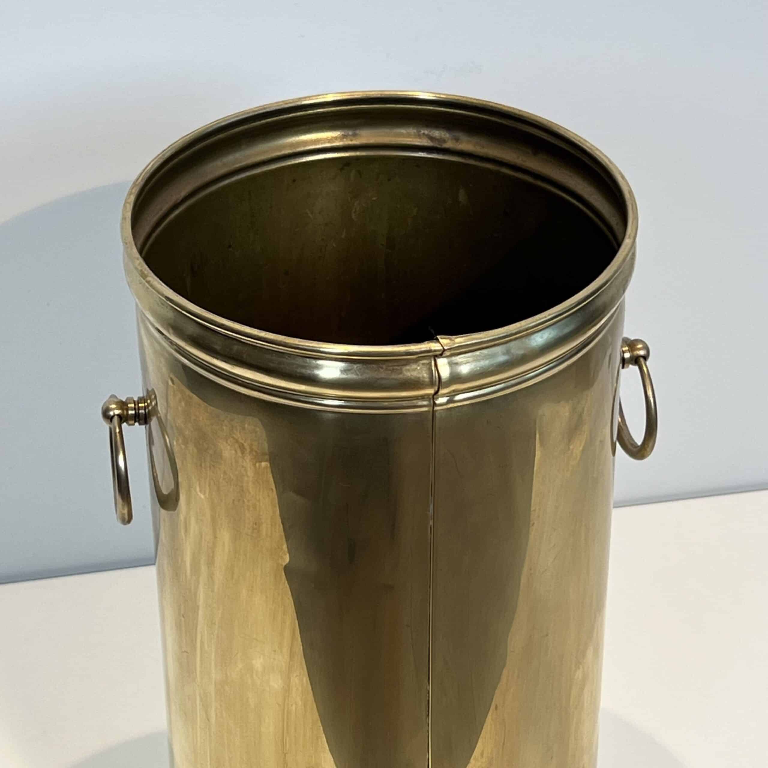 Antique Neoclassical Brass Umbrella Stand with Claw Feet - Detail Three - Styylish