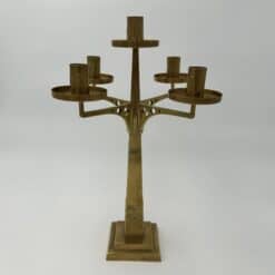 Jugendstil Brass Candelabrum with Five Lights in the Style of Josef Hoffmann - View One - Styylish