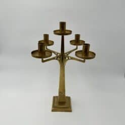 Jugendstil Brass Candelabrum with Five Lights in the Style of Josef Hoffmann - View Two - Styylish
