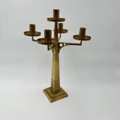 Jugendstil Brass Candelabrum with Five Lights in the Style of Josef Hoffmann - View Three - Styylish