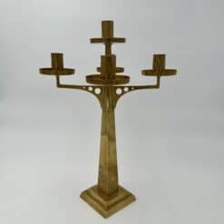 Jugendstil Brass Candelabrum with Five Lights in the Style of Josef Hoffmann - View Four - Styylish