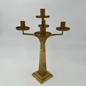 Jugendstil Brass Candelabrum with Five Lights in the Style of Josef Hoffmann