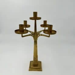 Jugendstil Brass Candelabrum with Five Lights in the Style of Josef Hoffmann - View Nine - Styylish