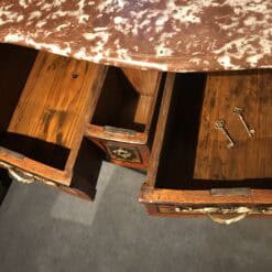 French Louis XV Marquetry Commode with Marble Top- supper three drawers- Styylish