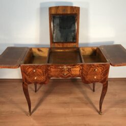Antique Louis XV Marquetry Dressing Table with Mirror - Image 5