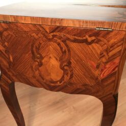 Antique Louis XV Marquetry Dressing Table with Mirror - Image 12