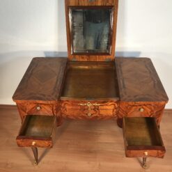 Antique Louis XV Marquetry Dressing Table with Mirror - Image 11