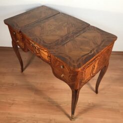 Antique Louis XV Marquetry Dressing Table with Mirror - Image 10