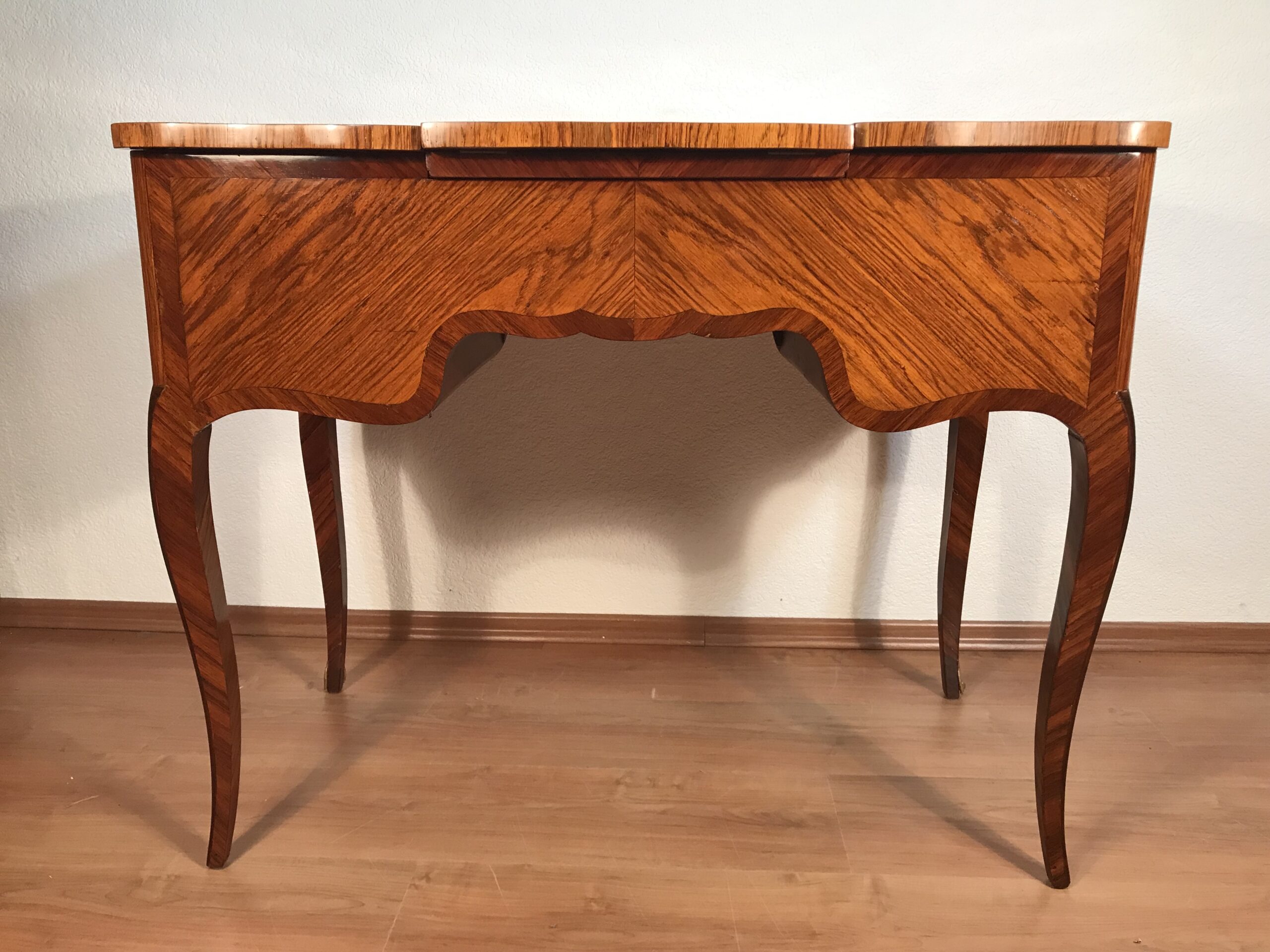 Antique Louis XV Marquetry Dressing Table with Mirror - Image 8