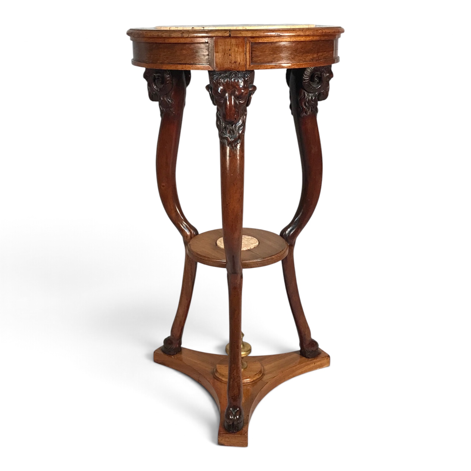 French Directoire Gueridon Side Table with Carved Ram Heads, circa 1800 - Image 6