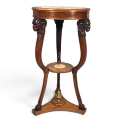 French Directoire Gueridon Side Table with Carved Ram Heads- Styylish