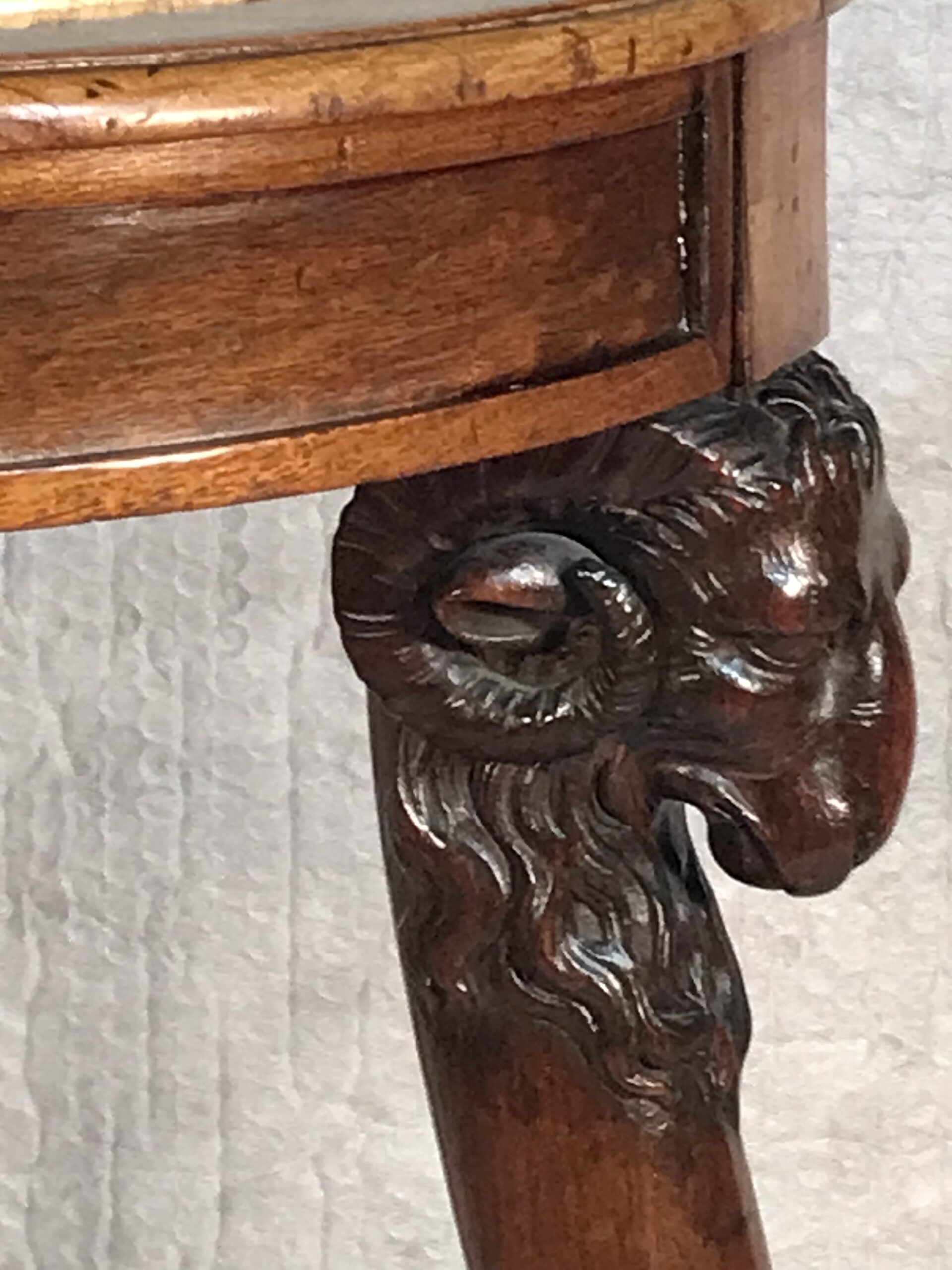 French Directoire Gueridon Side Table with Carved Ram Heads, circa 1800 - Image 10