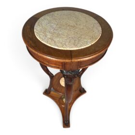 French Directoire Gueridon Side Table with Carved Ram Heads, circa 1800