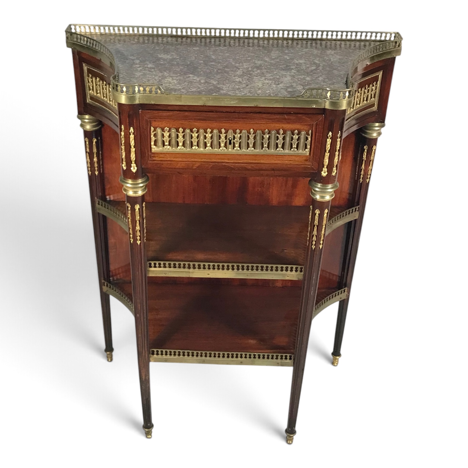 French Louis XVI Style Mahogany Étagère with Marble Top and Gilt-Bronze Mounts - Image 4