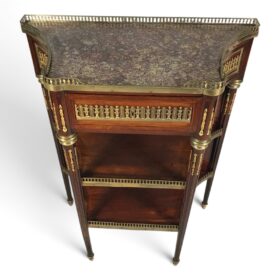French Louis XVI Style Mahogany Étagère with Marble Top and Gilt-Bronze Mounts