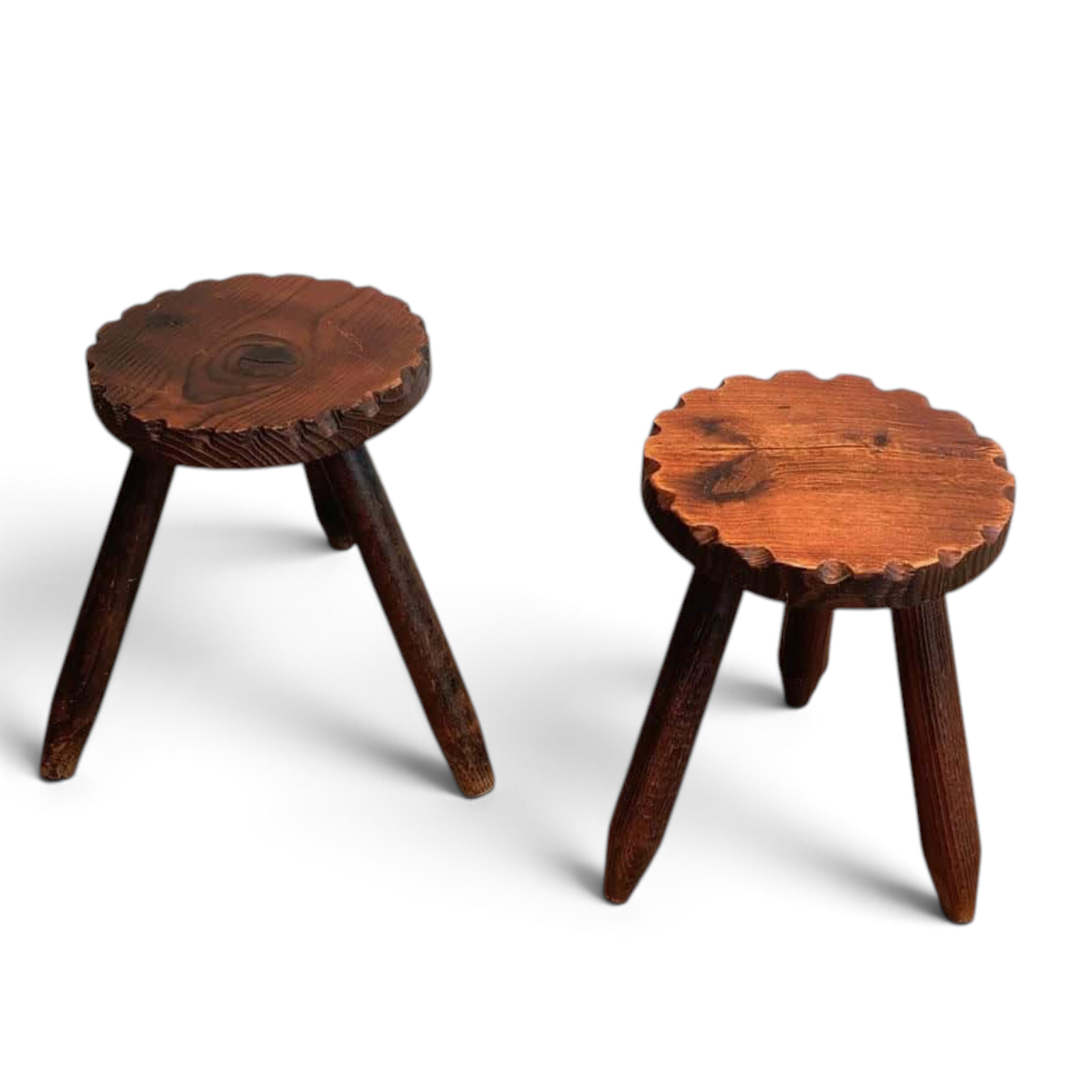 French Brutalist Pine Stools - Styylish